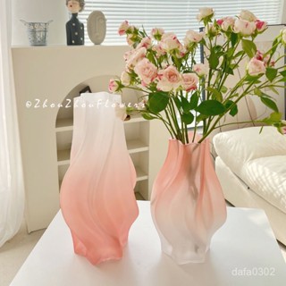 【居家生活裝飾用品】簡約豎稜玻璃花瓶創意彩色透明百閤花器客廳大號水養插花花瓶擺件