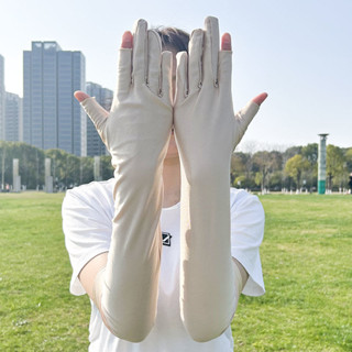 【臺灣出貨】🌟熱銷爆款 開車騎行防曬手套女戶外夏季女士薄款袖套防紫外綫長款漏二指手套薄款護袖套手臂套護臂釣魚手套
