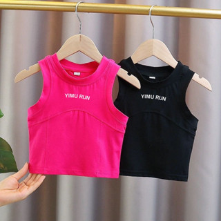 Hi❤baby【高品質棉質】純棉女童無袖背心夏季吊帶新款中大童洋氣時尚兒童上衣