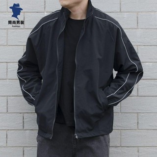 簡尚 秋季夾克男士立領開衫潮流風衣百搭衣服新款韓版寬松休閑外套YU