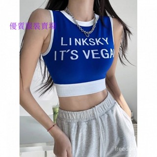 【店鋪熱銷】運動背心女背心夏季新款辣妹風性感高腰短款修身健身瑜伽舞蹈上衣優質服裝賣場