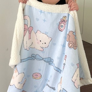 韓系可愛臘腸狗羔羊絨毛毯 保暖親膚珊瑚絨休閒毯子 卡通空調毯 蓋毯