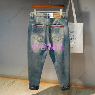 🔱紐智🔱刷毛復古牛仔褲男冬季加厚蘿蔔大尺碼秋冬韓版200斤胖子哈倫褲HFGFABAB