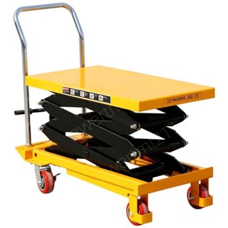 #新品#熱賣 麥菲力手動液壓電動平臺車平板小型移動工作臺手推車剪叉式升降機