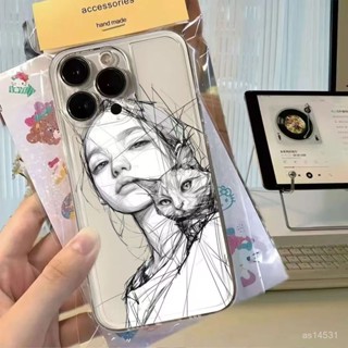 素描與女孩 蘋果 iPhone16 15 14 13 12 11 pro max 7 8 plus XR 手機殼 硬殼