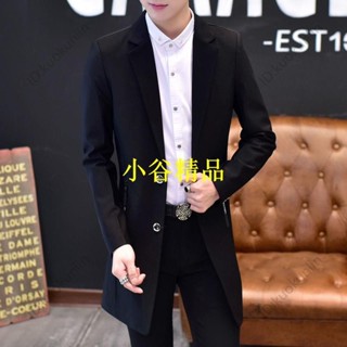 🔥紐智🔥男士風衣 春秋韓版修身風衣 男士中長款青年時尚 Pu 帥氣高檔休閒西裝外套ABAB