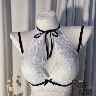 【Fan sha】法式掛脖內衣女 小胸聚攏性感蕾絲內衣女 收副乳防下垂無鋼圈內衣 透氣舒適內衣 女生內衣 女裝