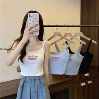 特價 可愛女裝背心內衣上衣女裝小可愛短版短版上衣莫代爾吊帶背心女字母印花少女內搭外穿顯瘦辣妹短款y2k