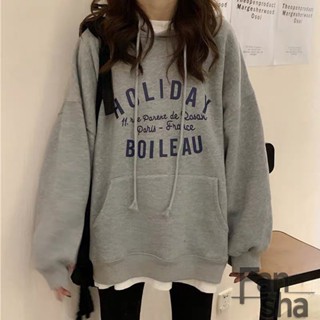 【Fan sha】日係印花連帽長袖T恤女 ins秋季新款寬鬆上衣 大學T 韓版百搭顯瘦長袖上衣 女裝