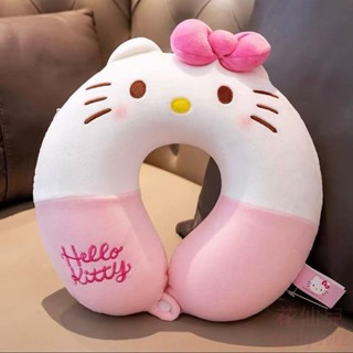 【花仙兒】ins少女心粉色動漫HelloKitty U型枕 眼罩 高彈棉護頸枕 旅行便攜護頸圈 午睡枕