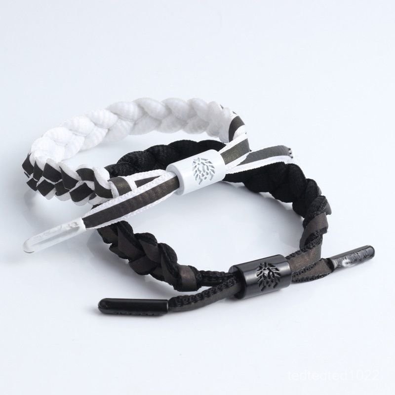 臺灣24H🔥 小獅子情侶手鏈全息反光一對限定變色手環男女學生款編織手繩手飾 U4PP