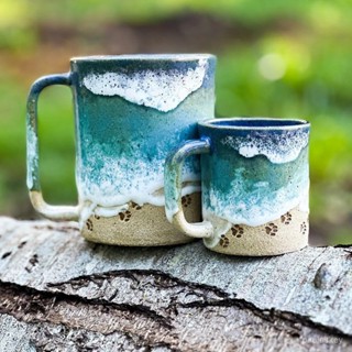 新品Ocean Shoreline Mug創意杯子海洋海岸綫馬克杯咖啡杯 DJNY