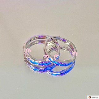 臺灣發貨 高階氣質 小眾設計 男女通用 百搭顯瘦 社會潮流情侶戒指發光對戒男女一對活口可調節ins風高級