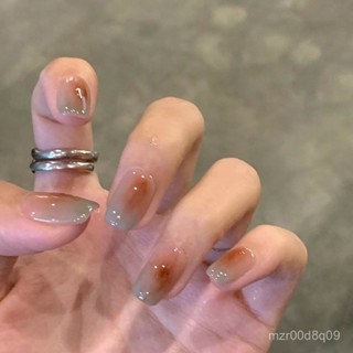 ✨臺灣出貨✨小短T穿戴甲片可拆卸美甲片美拉德指甲片美甲貼片漸變暈染假指甲