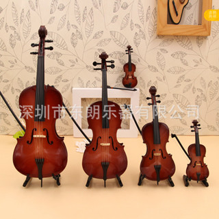 迷你大提琴模型 擺件 木質工藝品 聖誕節 禮物娃樂器