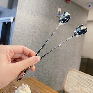 新店限時低價🔥🔥食品級304不銹鋼攪拌勺冰更蜂蜜勺子長調羹長柄咖啡勺冰勺甜品勺 不銹鋼雙頭 攪拌勺 攪拌棒 奶茶勺 冰勺