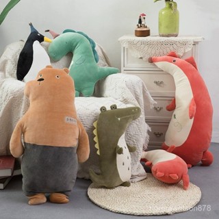 💖 爆款💖 精品森林動物卡通抱枕ins北歐風獨角獸大號恐龍毛絨柔軟靠墊抱枕 靠枕 毛絨 模擬 玩偶 坐墊 裝飾