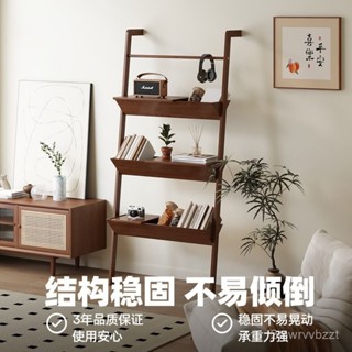 【免運 可開發票】實木書架靠墻落地梯形置物架客廳繪本展示架網紅設計感陽臺陳列架儲物櫃 組閤櫃 簡易書架 全實木書櫃