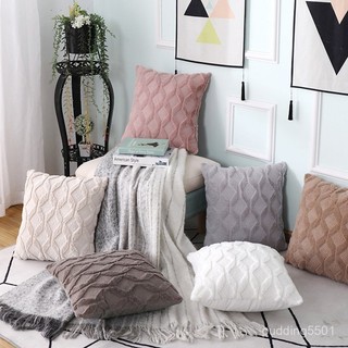 米色裝飾枕套 抱枕套 55*55/60*60/65*65cm, Boho 天鵝絨靠墊套豪華柔軟毛絨短羊毛沙發和汽車沙發