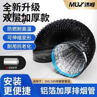 『臺灣 好物精選』廚房管道排煙軟管排煙排風管PVC煙管風管加厚伸縮排風鋁箔兩層