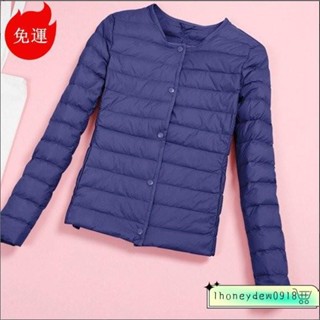 【桃園發貨】🔥清倉🔥羽絨服 外套✨冬天女裝 日係女裝 輕薄圓領羽絨服女保暖內膽短款大碼外套秋冬女裝無領