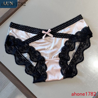【熱銷優質品】AUN法式純慾蕾絲少女內褲性感緞麵透氣包臀新款無痕中腰三角短褲🌈臺灣出貨🚚工廠直銷🏭