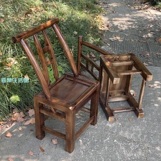 【喜樂生活館】複古做舊手工實木椅靠背椅凳子老式鬆木柏木鄉下餐椅古典懷舊中式