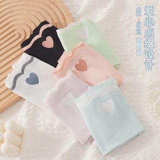 【雅格菲】 臺灣出貨 薄款日系冰絲愛心內褲女士 中腰 無痕透氣大尺碼內褲 純棉襠性感少女三角褲