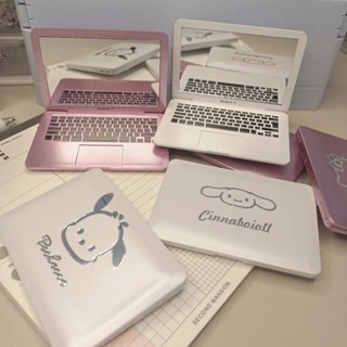 可愛折疊鏡🎀 隨身鏡 創意mac小鏡子女生隨身蘋果電腦模型高階折疊化妝鏡小眾拍攝道具 補妝鏡 小巧手持鏡