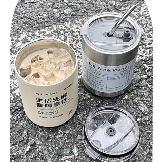 304不銹鋼保溫杯子ins高顏值便攜大容量隨手杯上班族冰美式咖啡杯 水壺 水杯 隨行杯 環保杯 歐若豐