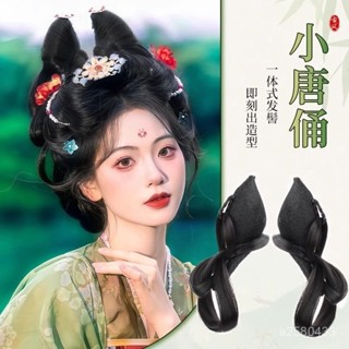 桃園出貨🔥古裝漢服假髮包一體式懶人髮髻唐風髮飾全髮絲軟底古風百搭造型 CWQP