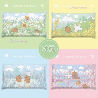送毛毯 枕頭 助眠枕 學生枕頭 枕 睡眠枕芯 吸濕排汗枕 鈴蘭花卡皮巴拉水豚夏季水枕頭辦公室午睡冰涼枕免注水兒童學生用