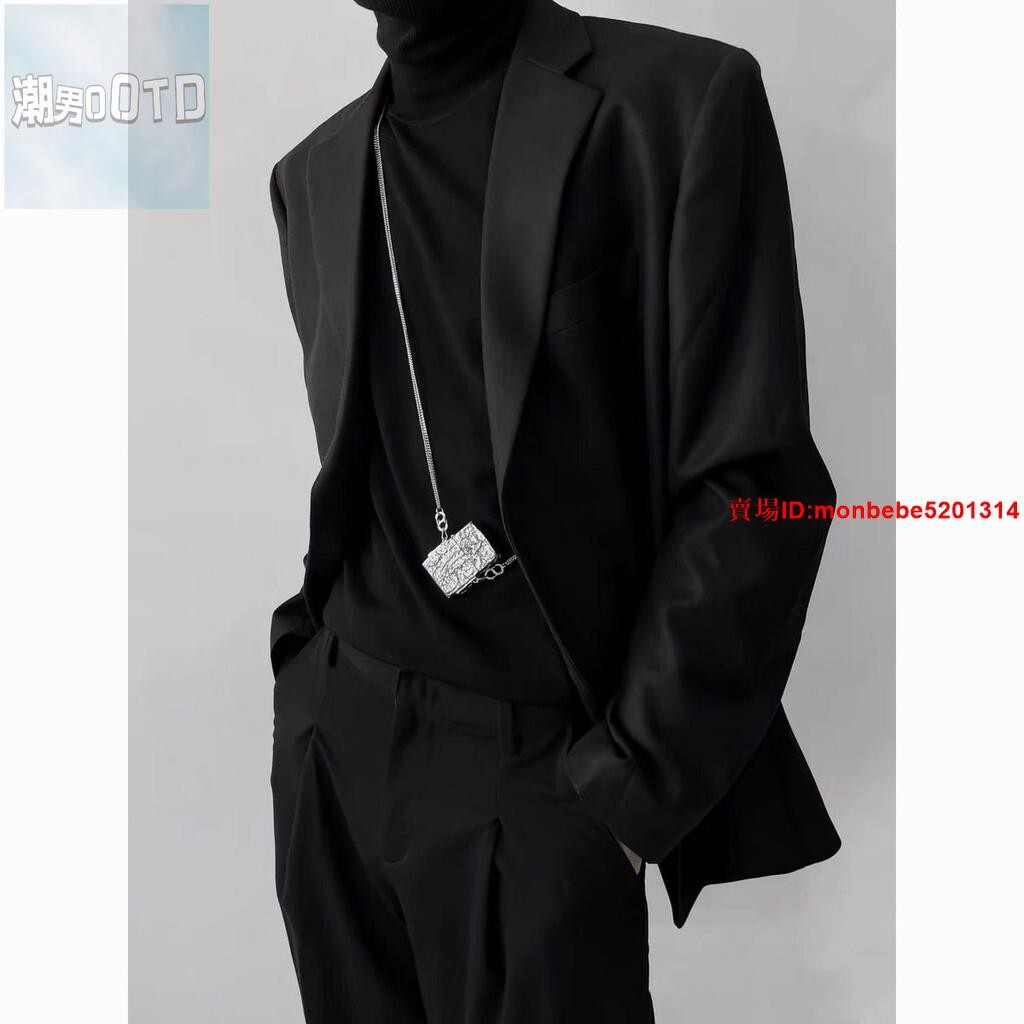 JR大尺碼西裝 暗黑系穿搭 小西裝男套裝 西裝外套墊肩 oversize 痞帥韓版穿搭 潮流dk休閒西裝男