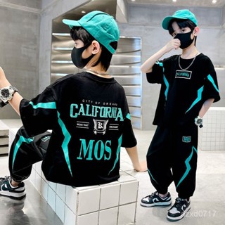 免運✨最高品質💯男童夏裝套裝短袖短褲時尚2025年潮流上衣短褲薄款兒童運動裝炸街 3HUZ