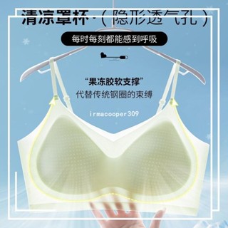 🔥臺灣發貨🔥無痕超薄冰絲果凍條軟支撐固定杯文胸肩帶可調節女上託固定杯薄款夏季睡眠文胸