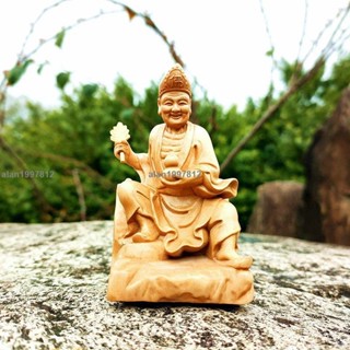新品*熱銷*濟公活佛木雕高10釐米黃楊木精雕手工藝品實木佛像擺件濟癲和尚