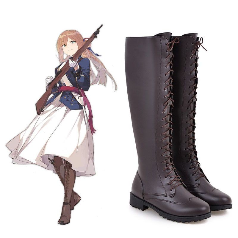 🍁蝦皮熱銷🍁 少女前線cos鞋 春田步槍M1903戰鬥風cosplay棕色系帶長靴