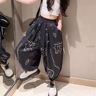 【寬鬆燈籠褲】男女童夏季防蚊褲新款中大童寬鬆燈籠褲印花韓版束口褲子休閒薄款 X9