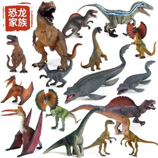臺灣熱銷▶【收納便攜】模擬侏羅紀兒童恐龍家族模型霸王龍秀顎龍迅猛龍野生動物玩具批髮✧