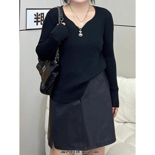 桃園發貨✨【特大尺碼】(40-130kg)300斤大尺碼女裝秋季新款甜美長袖T恤女胖mm寬鬆遮肚簡約設計上衣