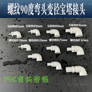 ✨工廠價✨PVC變徑彎頭異徑90度螺紋彎頭大小直角彎PVC給水管轉軟管接頭寶塔