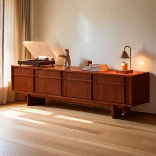 『One home』北歐風小戶型現代家用客廳木地櫃複古式電視櫃臥室衚桃木鬆木