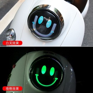 機車配飾♥【店鋪熱銷】電動車貼紙摩托車改裝表情車燈貼個性創意電瓶車裝飾反光貼頭盔貼