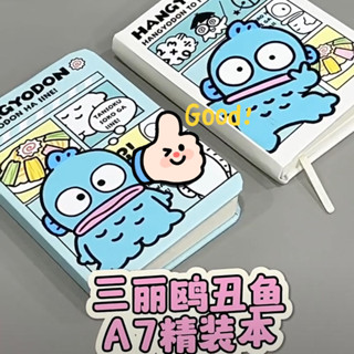 可愛線圈本🎀 彩頁筆記本 新款三麗鷗醜魚漢頓A7硬殼隨記本學生筆記本小本子高顏值空白本 學生記事本 摘抄本 日記本