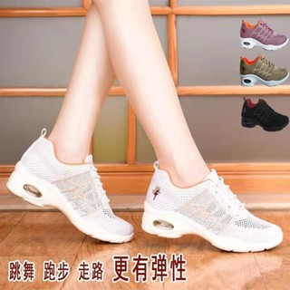 新款舞蹈鞋女軟底廣場舞跳舞鞋春夏透氣運動現代舞鞋水兵女舞鞋子廣場舞鞋女 跳舞鞋 舞鞋 排舞鞋 拉丁舞鞋