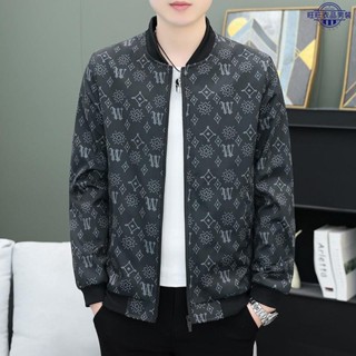 夏季新款 男士外套 夾克 時尚潮流薄款印花休閑修身男裝棒球韓版 上衣 外套男 夏天外套 男生外套 薄外套