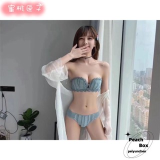 蜜桃匣子🍑 新品無鋼圈前扣文胸小聚攏調整型少女內衣無肩帶舒適透氣杯套裝