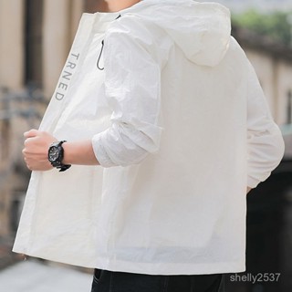 夏季防曬衣男風衣款輕薄涼感皮膚衣休閒防曬服男薄款夾克外套
