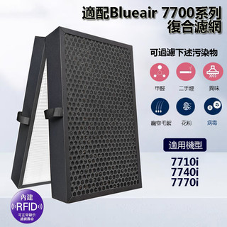 適用Blueair 7700系列 7710i 7740i 7770i大台款7系列空氣清淨機 HEPA活性碳濾網含RFID