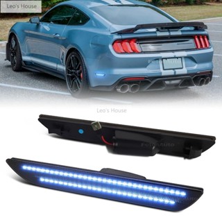 熱銷 2 件裝煙燻藍色 LED 汽車後保險槓轉向信號側標誌燈適用於福特野馬 2015 2016 2017 201